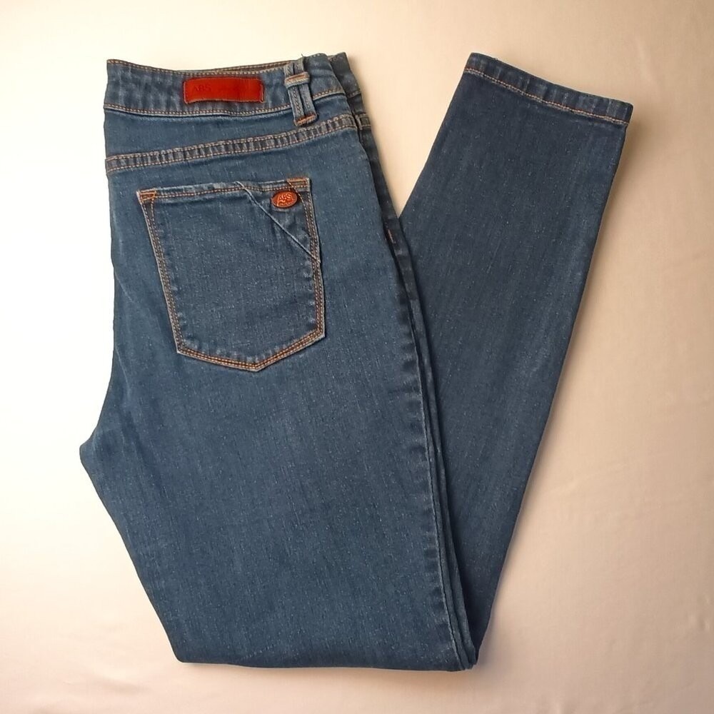 ABS Allen Schwartz Womens Skinny Mid Rise Dark Wash Denim Jeans Size 30/10 Blue